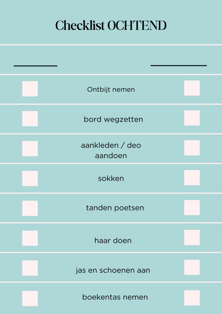 checklist routine structuur bieden - unicorns & fairytales